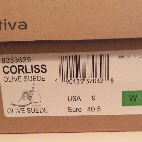 COMFORTIVA LEATHER ANKLE BOOTS,  SIZE 9W, OLIVE, NIB - Picture 7 of 8